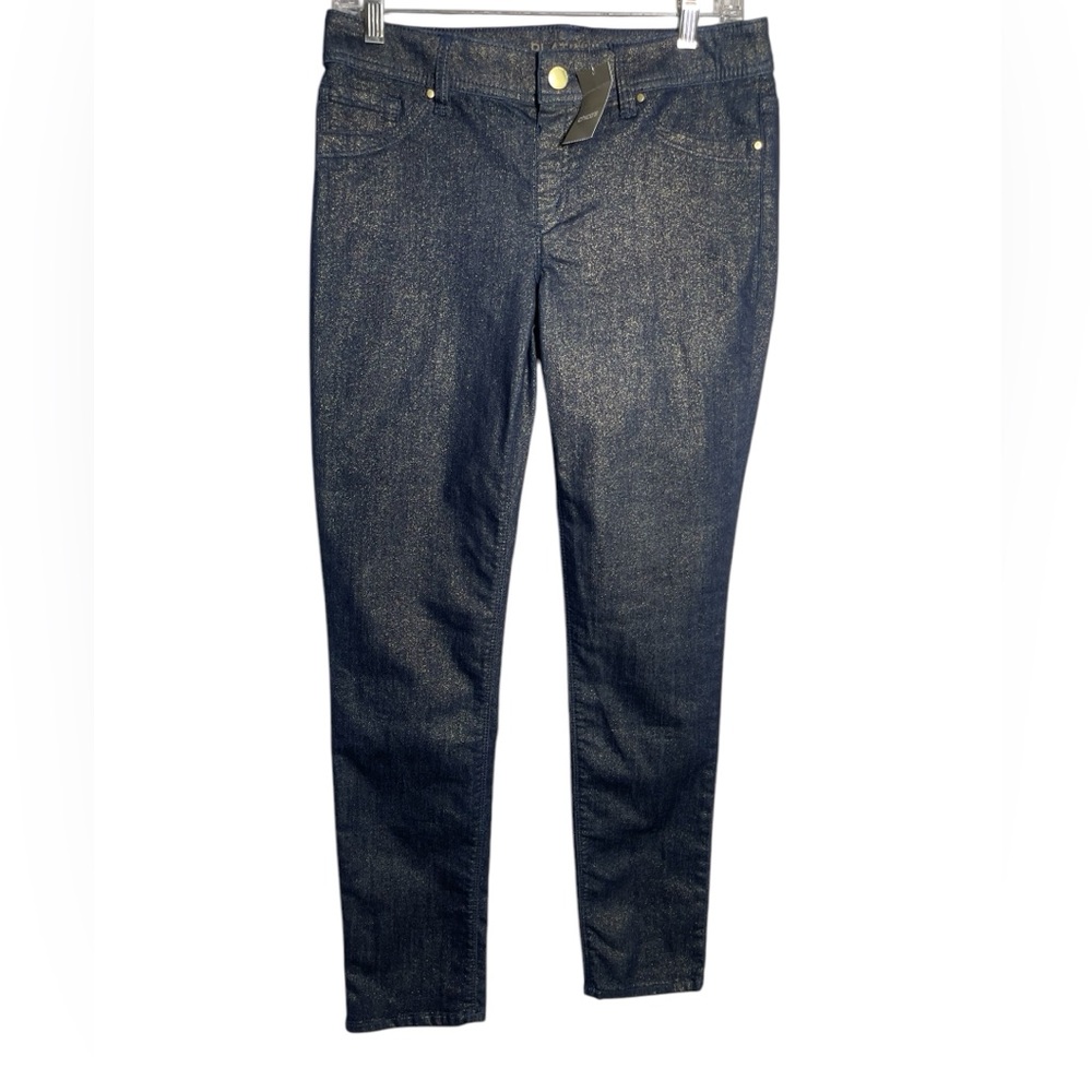 NWT Chicos jeans size‎ 2 (Chicos size 00) platinum indigo shimmer jegging jeans